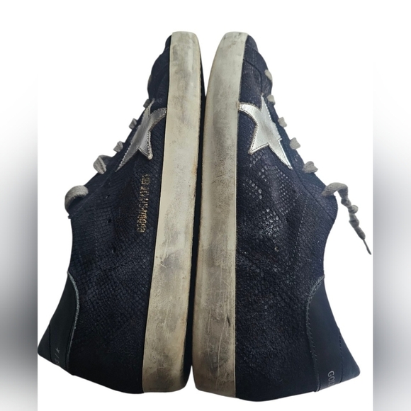 AUTHENTIC Golden Goose Black and Silver Women's Star Sneakers Size 10 EUC - Picture 8 of 16
